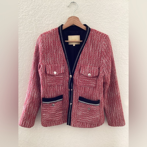 Maje Jackets & Blazers - Maje Red Vivor Tweed Jacket Blazer